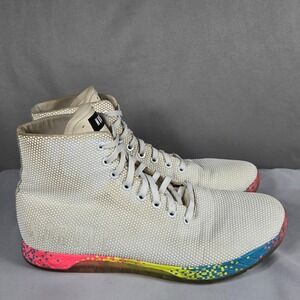 NOBULL High-Top Trainer Mens 10.5 Womens 12 White Rainbow SuperFabric CrossFit